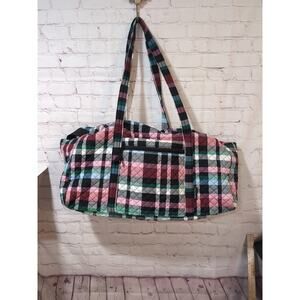 Vera Bradley Tartan Plaid Weekender Travel duffle Bag Blue Black Red Pink Green